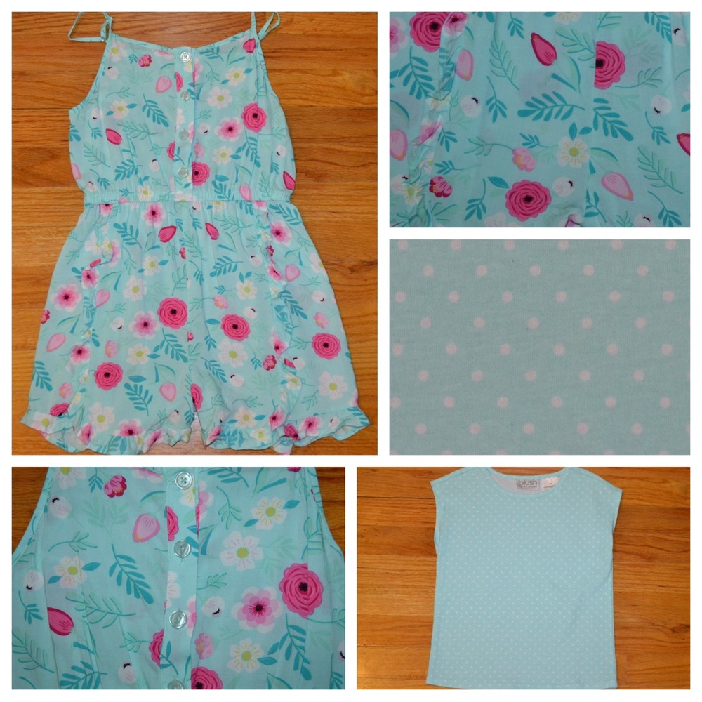 Youth girls Blush one-piece jumper and coordinating shirt, size S 7/8